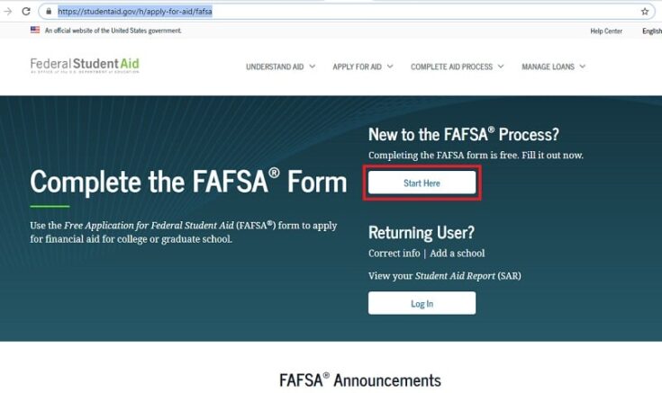 FAFSA form online