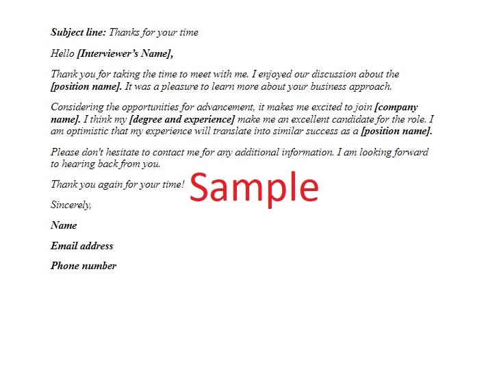 Interview thank you email sample