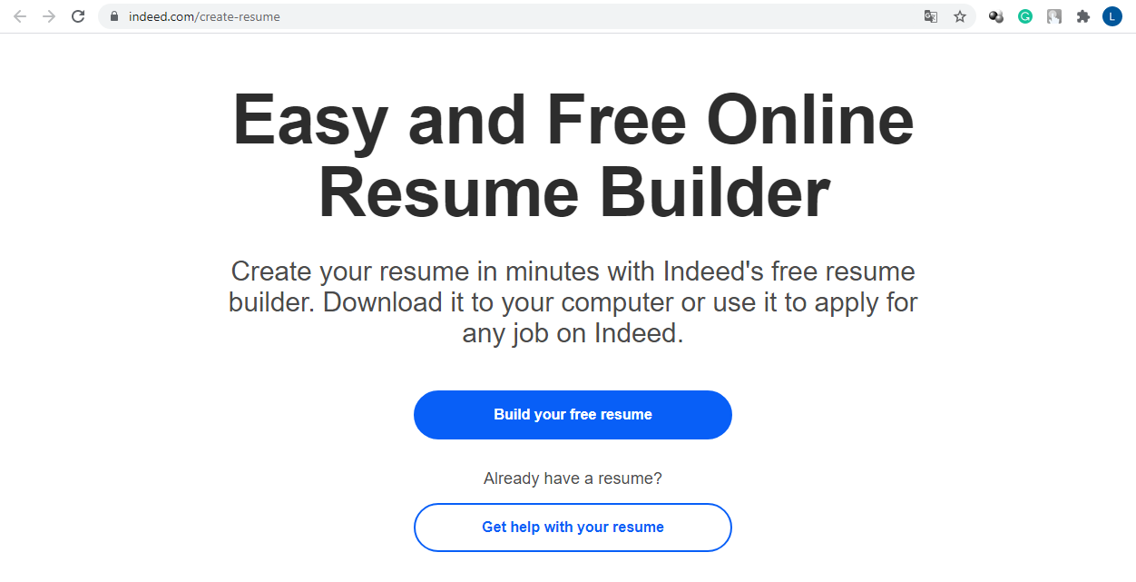 Indeed resume builder website