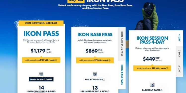 prices ikon pass 2022 2024