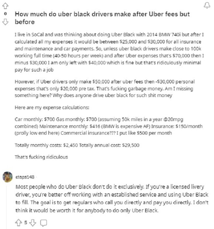uber black opinions