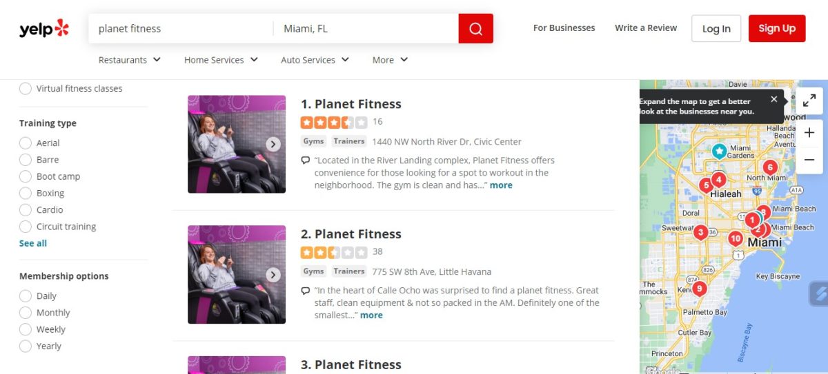 Find Planet Fitness clubs near you II