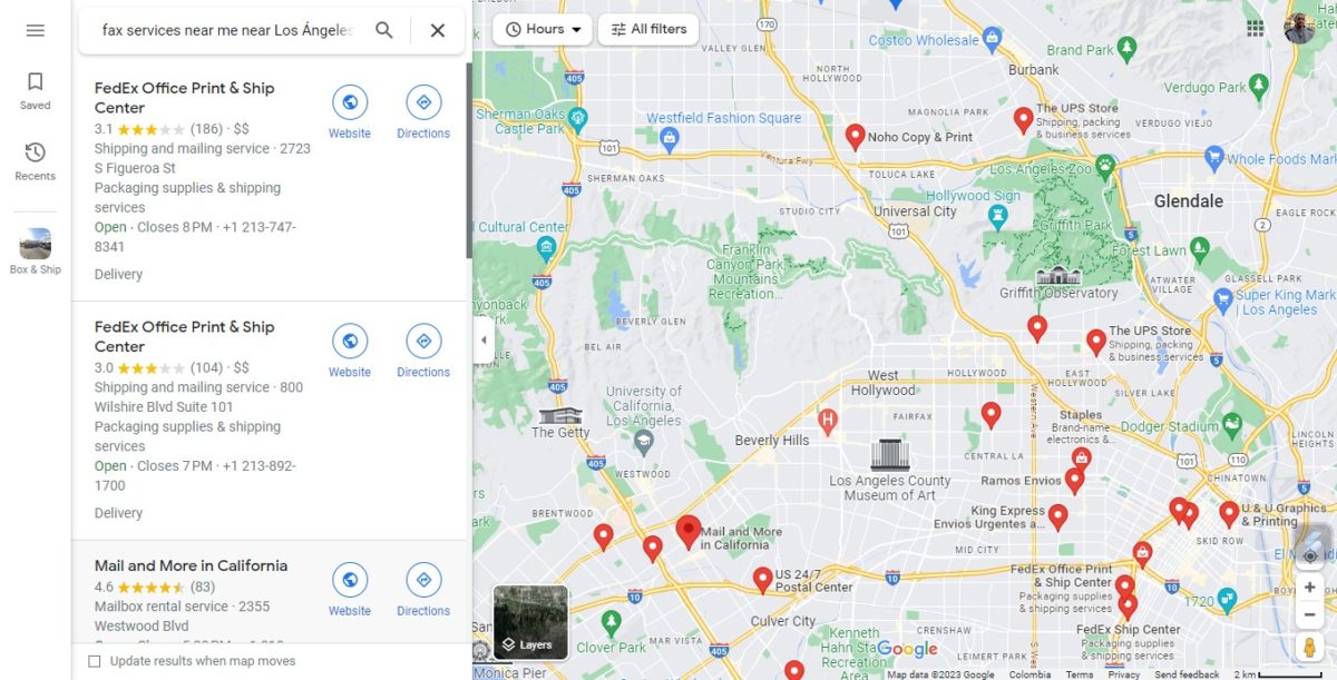 Find Fax Service Near Me with Google Maps