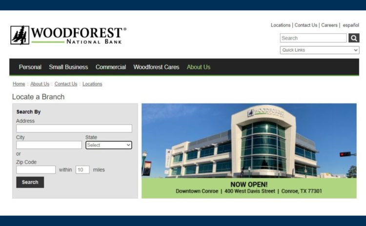 Woodforest National Bank Website