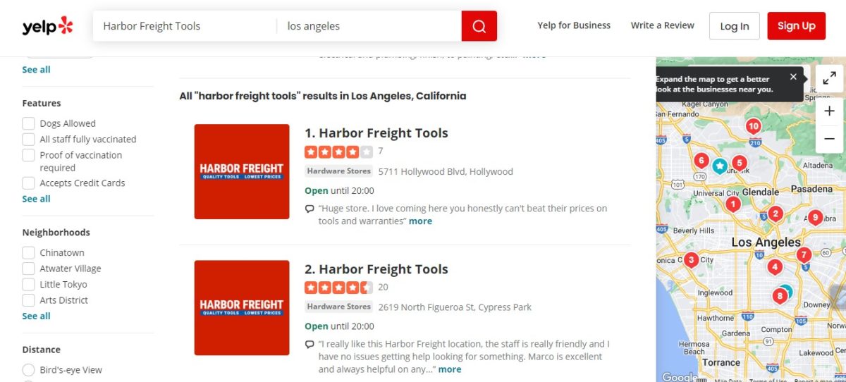 How to find the nearest Harbor Freight locations - Yelp