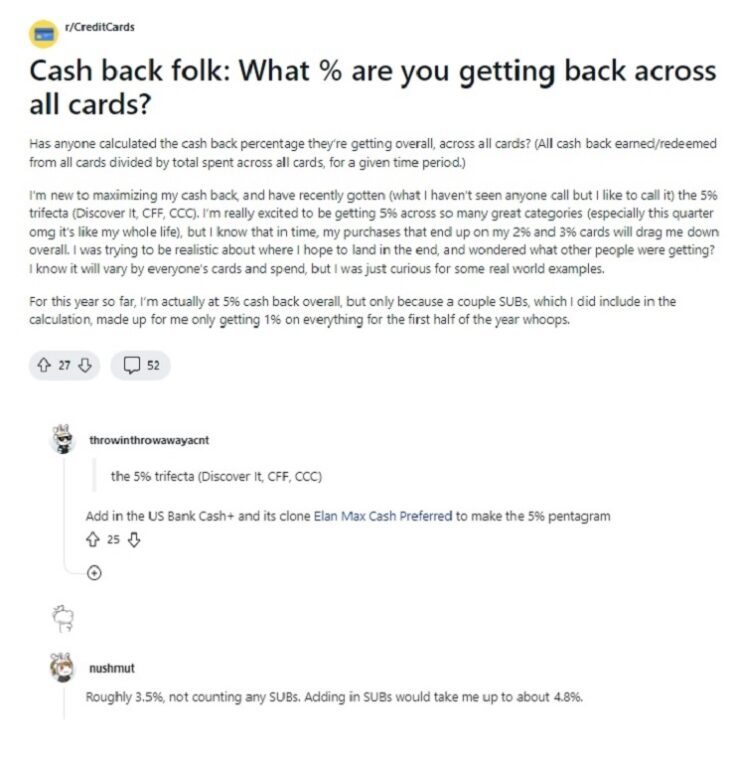 cash back opinions reddit