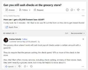 What are the Check Cashing Grocery Stores?