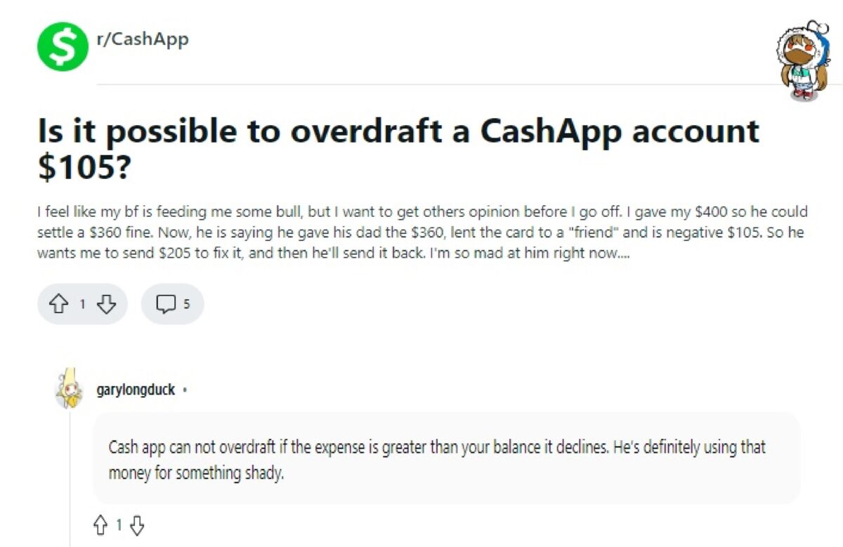 will cash app let you overdraft