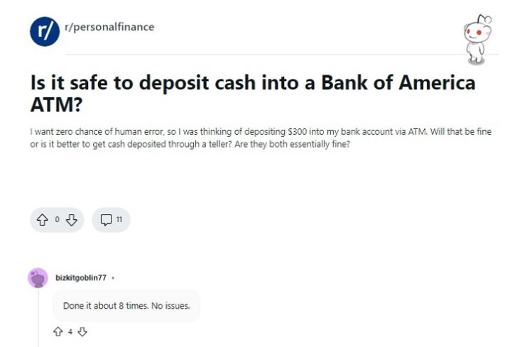 deposit cash bofa