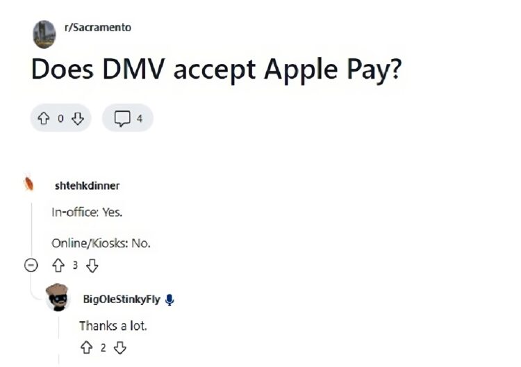 Does the DMV take Apple Pay?