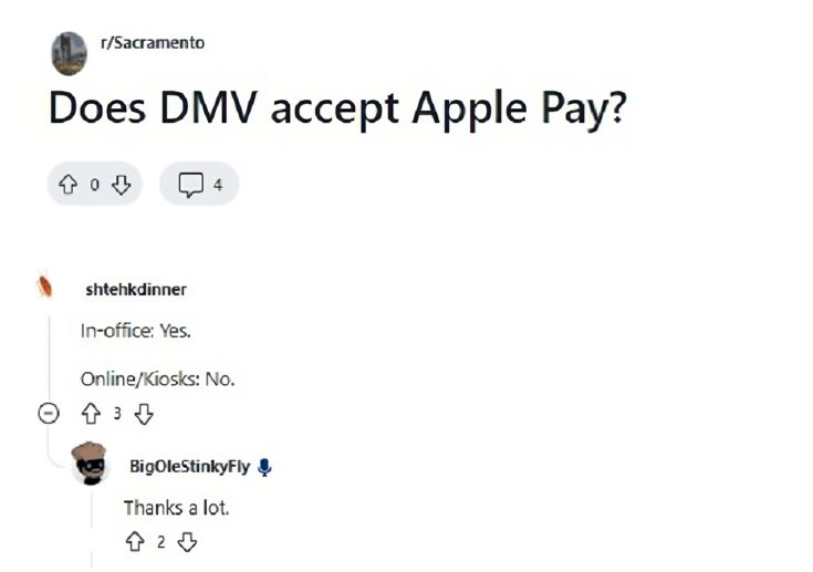 What services can I pay for with Apple Pay at DMV?