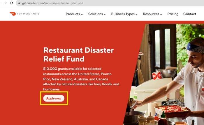 DoorDash Restaurant Disaster Fund