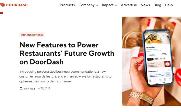 Updates for DoorDash restaurants: Customized business advice